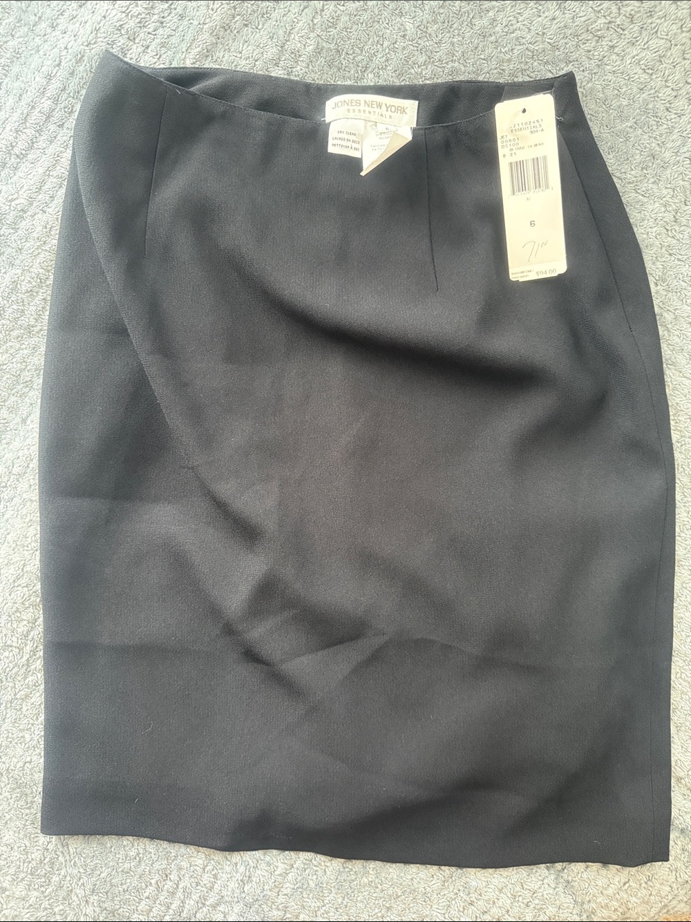 Jones New York Black Tailored Pencil Skirt